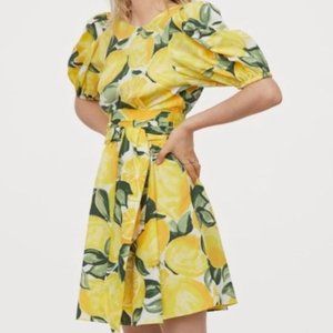 H&M LEMON DRESS (WHT/YELLOW) SIZE SMALL NWT